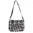 Sac bandoulière punk-rock Banned à tartan noir et blanc