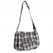 Sac bandoulière punk-rock Banned à tartan noir et blanc