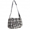 Sac bandoulire punk-rock Banned  tartan noir et blanc