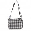 Sac bandoulire punk-rock Banned  tartan noir et blanc