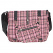 Sac bandoulière punk-rock Banned à tartan rose