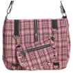 Sac bandoulire punk-rock Banned  tartan rose