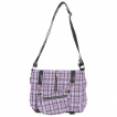 Sac bandoulire punk-rock Banned  tartan rose lilas