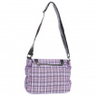 Sac bandoulière punk-rock Banned à tartan rose lilas