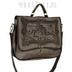 Sac bandoulière vintage marron à carte mer des Caraïbes - Restyle