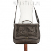 Sac bandoulire vintage marron  carte mer des Carabes - Restyle