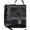 Sac bandoulire vintage noir  carte mer des Carabes - Restyle