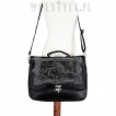 Sac bandoulire vintage noir  carte mer des Carabes - Restyle