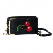 Sac de tlphone bandoulire noir  cerises gourmandes - Banned