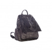 Sac à dos aspect velours noir à pentacle