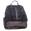 Sac à dos aspect velours noir à pentacle