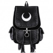 Sac à dos gothique à lune blanche renversée et lanières - Restyle
