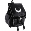 Sac à dos gothique à lune blanche renversée et lanières - Restyle