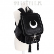 Sac à dos gothique à lune blanche renversée et lanières - Restyle