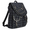 Sac à dos rock tartan gris antracite à rivets - Banned