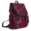 Sac  dos rock tartan rouge et noir  rivets - Banned