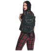 Sac à dos rock tartan vert à rivets - Banned