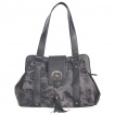 Sac fourre-tout gris effet fume  pentagramme lunaire et pompon