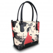 Sac à main bandoulière + Porte-monnaie à cranes et rose