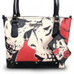 Sac à main bandoulière + Porte-monnaie à cranes et rose