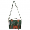 Sac  main Banned vert anglais et marron style cartable modle 