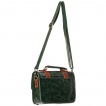 Sac  main Banned vert anglais et marron style cartable modle 