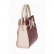 Sac  main carr Rockabilly Banned rose bonbon  pois et noeud papillon