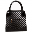 Sac  main carr Rockabilly noir  pois blancs avec noeud papillon - Banned