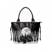 Sac à main à chats sur décor nocturne noir et blanc - Banned