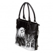 Sac à main à chats sur décor nocturne noir et blanc - Banned