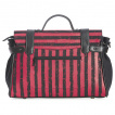 Sac à main coton à rayures rouges et noires aspect usé - Banned
