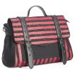 Sac à main coton à rayures rouges et noires aspect usé - Banned