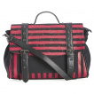 Sac à main coton à rayures rouges et noires aspect usé - Banned
