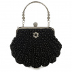 Sac  main couvert de perles noires modle ELEANOR 20'S - Banned