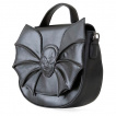 Sac  main faux cuir noir avec Tte de mort  ailes de chauve-souris - Banned