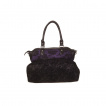 Sac à main gothique Banned noir et violet à dentelle et noeud papillon