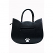 Sac  main gothique Banned tte de chat noir