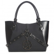 Sac  main  lanires perfores, pentacle invers et tissu coton noir - Banned