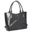 Sac  main  lanires perfores, pentacle invers et tissu coton noir - Banned