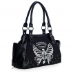 Sac à main noir ouija à papillon squelette et lacets - Banned
