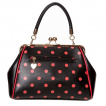 Sac  main noir  pois rouges et fermoire rtro - Banned