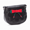 Sac à main noir rockabilly noeud et cerises