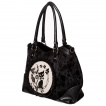 Sac à main à orchidée et chat - Noir et blanc - Banned