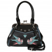 Sac à main à patchs hirondelles et diamant style tattoo - Banned