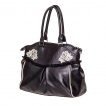 Sac à main punk-rock Banned noir et crême à cranes en face à face