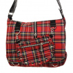 Sac bandoulière punk-rock Banned à tartan rouge
