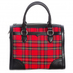 Sac  main punk-rock similicuir  tartan rouge - Banned