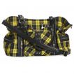 Sac à main punk-rock à tartan jaune et noir avec menottes - Banned