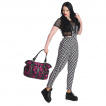 Sac  main punk-rock  tartan rose et noir avec menottes -  Banned