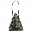 Sac à main pyramidal noir avec imprimé toile d'araignée